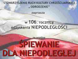 PIEWANIE DLA NIEPODLEGEJ w dzkim kociele przy ul. Retkiskiej 127 (w rod)